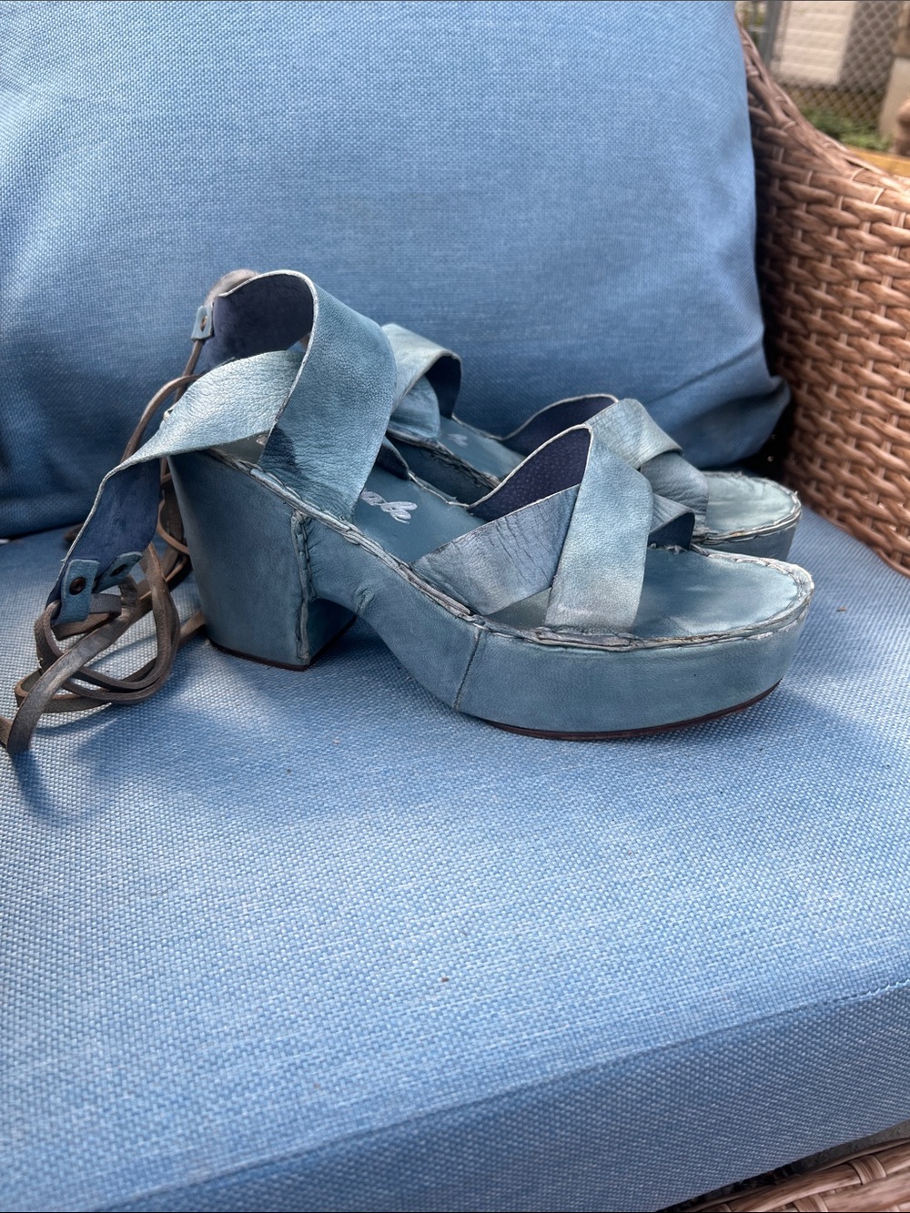 Free People Illusion Wrapped Lace up heel